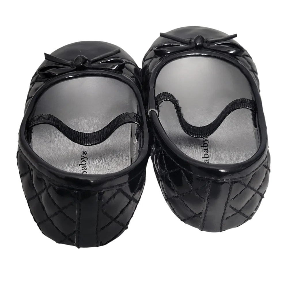 Koalababy Black Faux Patent Leather Ballet Flats